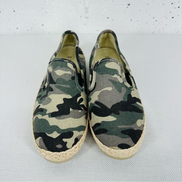 Esprit Size 7.5 Erika Green Camouflage Espadrilles Slip On Flats - Picture 6 of 12